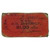 Image 1 : HUDSON’S BAY COMPANY. Card token of the B.C. District. Dease Post. $1.00. No Date. Red cardboard wit