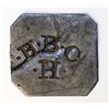 Image 1 : HUDSON’S BAY COMPANY. H.B.C./H. (for Hazelton). Stamped on a tin square with its corners clipped. 26