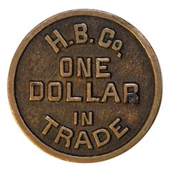 HUDSON’S BAY COMPANY. H.B.C. Co/ONE DOLLAR/IN/TRADE. Biface. Copper. 31mm. A so-called cast token. I