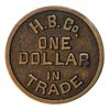 Image 1 : HUDSON’S BAY COMPANY. H.B.C. Co/ONE DOLLAR/IN/TRADE. Biface. Copper. 31mm. A so-called cast token. I