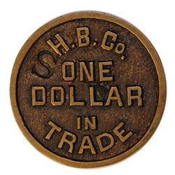 HUDSON’S BAY COMPANY. H.B.C. Co/ONE DOLLAR/IN/TRADE. Biface. Copper. 31mm. A so-called cast token. I