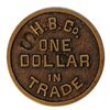 Image 1 : HUDSON’S BAY COMPANY. H.B.C. Co/ONE DOLLAR/IN/TRADE. Biface. Copper. 31mm. A so-called cast token. I