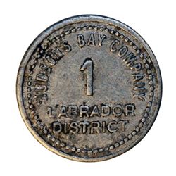 HUDSON’S BAY COMPANY. Labrador District. 1 MB token. Gingras-255. Tin. Uniface. 21mm. (The Labrador 