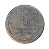 Image 1 : HUDSON’S BAY COMPANY. Labrador District. 5 MB token. Gingras-255b. Beaded border. Tin. Uniface. 25mm