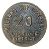 Image 1 : HUDSON’S BAY COMPANY. Labrador District. 20 MB token. Gingras-255d. Tin. Uniface. R-3. 29mm. VF.