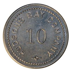 HUDSON’S BAY COMPANY. St. Lawrence Labrador District. 10 MB token. Gingras-260b. Alum. Small letteri