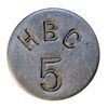 Image 1 : HUDSON’S BAY COMPANY. Eastern Arctic. HBC 5 incuse. (1946). Uniface. Alum. 20mm. Gingras-285. EF.