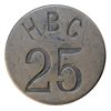 Image 1 : HUDSON’S BAY COMPANY. Eastern Arctic. HBC 25 incuse. (1946). Uniface. Alum. 32mm. Gingras-285b. EF.