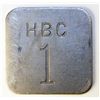 Image 1 : HUDSON’S BAY COMPANY. Eastern Arctic. HBC $1 incuse. (1946). Uniface. Alum. 45mm. Square. One White 