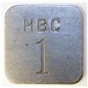 Image 1 : HUDSON’S BAY COMPANY. Eastern Arctic. HBC $1 incuse. (1946). Uniface. Alum. 45mm. Square. One White 