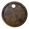 Image 2 : Attributed to the Hudson’s Bay Company. Uniface incused brass disc., holed. W/HB C/8. 25mm. As above