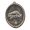 Image 1 : NORTH AMERICAN INDIAN. A GORGET. Hudson’s Bay Company. An oval, uniface brass gorget. Beaver in high