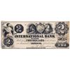 Image 1 : THE INTERNATIONAL BANK OF CANADA. $2.00. Sept. 15, 1858. CH-380-10-02-06R. Signed Thompson. No Prote