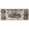Image 1 : THE INTERNATIONAL BANK OF CANADA. $5.00. Sept. 15, 1858. CH-380-10-08-14a. Signed J.H. Markell. Brow
