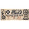 Image 1 : THE INTERNATIONAL BANK OF CANADA. $2.00. Sept. 15, 1858. CH-380-10-10-10. Signed J.H. Markel. Red ‘w