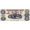 Image 1 : THE INTERNATIONAL BANK OF CANADA. $5.00. Sept. 15, 1858. CH-380-10-10-16a. Signed J.R. Fitch. Red ‘w