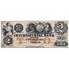 Image 1 : THE INTERNATIONAL BANK OF CANADA. $2.00. Sept. 15, 1858. CH-380-10-12-12b. Signed J.R. Fitch. Ochre 