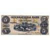 Image 1 : THE INTERNATIONAL BANK OF CANADA. $5.00. Sept. 15, 1858. CH-380-10-12-14. Signed J.H. Markell. Ochre