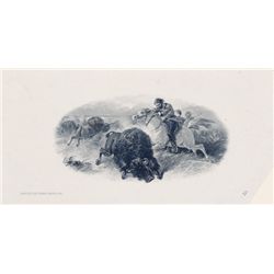 THE INTERNATIONAL BANK OF CANADA. Die Proof Vignette. ‘Buffalo Hunting’. 6” x 4”. The vignette appea