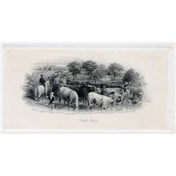 THE INTERNATIONAL BANK OF CANADA. Die Proof Vignette. ‘Cattle Drinking at River’. 6 1/4” x 4”. The v