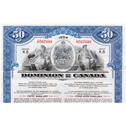 DOMINION OF CANADA bond. $50.00. WWII. Second Victory Loan. March 1, 1942. No. H567049. Series K.8. 