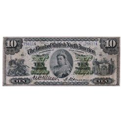 THE BANK OF BRITISH NORTH AMERICA. $10.00. July 3, 1889. CH-55-22-08. No. 756114/B. PMG graded Very 