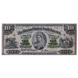 THE BANK OF BRITISH NORTH AMERICA. $10.00. July 3, 1889. CH-55-22-08. No. 756114/B. PMG graded Very 