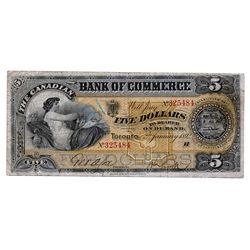 THE CANADIAN BANK OF COMMERCE. $5.00. 2 Jan., 1892. CH-75-14-04a. Imprint at bottom. No. 32484/B. Ve