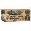 Image 1 : THE BANK OF CLIFTON. Altered to the Waterbury Bank. $3.00. CH-10-04-04 (Altered). No. 5338/A. A rare