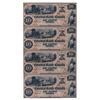 Image 1 : THE COLONIAL BANK OF CANADA. $10.00. 1859 Issue. CH-130-10-02-12P. An uncut sheet of four (4) Face P