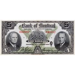 THE BANK OF MONTREAL. $5.00. Dec. 7, 1942. CH-505-64-02. No. 040887. PCGS graded CH AU-58PPQ.