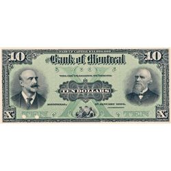 THE BANK OF MONTREAL. $10.00. Jan. 2, 1904. CH-505-48-04P. A Full Colour Face Proof on thin paper on