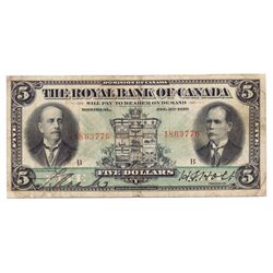 THE ROYAL BANK OF CANADA. $5.00. CH-630-12-02. No. 1863776/B. PMG graded Very Fine-20.