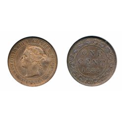 1886. Obverse port. #2. NGC graded Mint State-65. Red- Brown. 50%/10% luster on obverse/reverse.