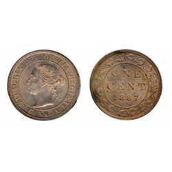 1887. ICCS Mint State-63. Red-Brown. 80%/60% luster on obverse/reverse.