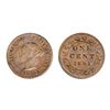 Image 1 : 1891. Large Date, Large Leaves. Obverse port. #3. ICCS Mint State-63. Red-Brown. 40% red luster.