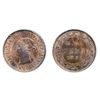 Image 1 : 1891. Small Date, Small Leaves. Obverse port. #3. PCGS graded Mint State-64. Red-Brown. 40%/30% red 
