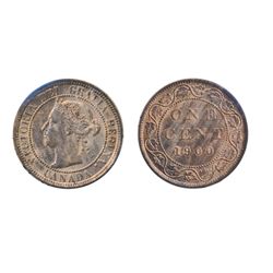 1900. Plain. ICCS Mint State-64. Red. 80% red luster.