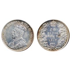 1901. ICCS Mint State-63. Red. 80% red luster; ALSO. 50 CENTS. 1917. ICCS Extra Fine-40. Lightly ton