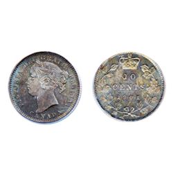 1901. PCGS graded Mint State-65. Medium to rich iridescent toning. Strong strike. Excellent fields a