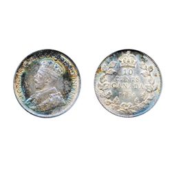 1934. PCGS graded Mint State-66. Medium heavy, multi-hued toning.