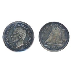 1937. ICCS Mirror SPECIMEN-64. Heavy blue and purple toning typical of 1937 Specimen sets.