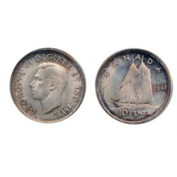 1941. PCGS graded Mint State-63. Light to medium heavy iridescent toning.
