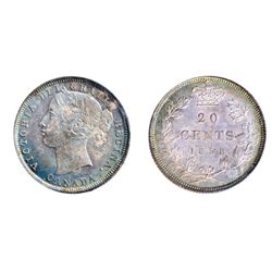 TWENTY CENTS. 1858. ICCS Mint State-67. The solo ‘Finest’ graded example. Accompanied by an ICCS Num