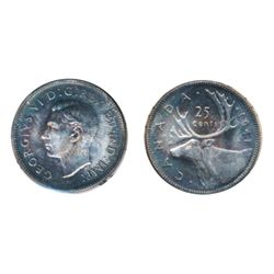 1941. ICCS Mint State-65. Medium to heavy blue toning over full underlying luster.