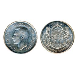 1947. Curved Right 7. ICCS Mint State-62. Brilliant.
