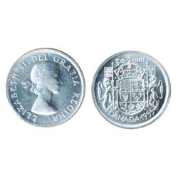 1955. ICCS Mint State-65. A fully brilliant gem fifty cents piece.