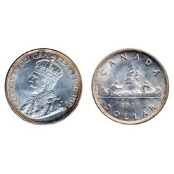 1935. ICCS Mint State-64. Brilliant and lustrous. 1936. ICCS Mint State-62. Brilliant, with hints of