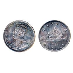 1936. ICCS Mint State-65. Medium to heavy iridescent toning.