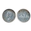 Image 1 : 1945. AU-50; 1947, Maple Leaf. EF-40. Lot of two (2) lightly toned ‘key’ dates.